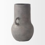 Armani 10.4H Brown-Gray Double Ear Ceramic Vase