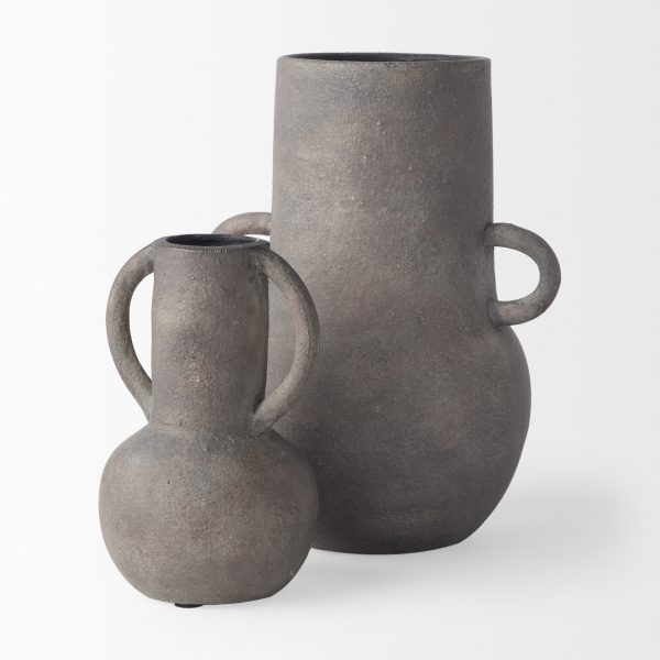 Armani 6.7H Brown Gray Double Ear Vase 9