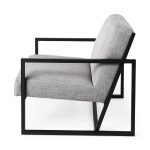 Armelle Gray Fabric Seat W/Black Metal Frame Accent Chair