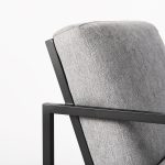 Armelle Gray Fabric Seat W/Black Metal Frame Accent Chair