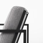 Armelle Gray Fabric Seat W/Black Metal Frame Accent Chair