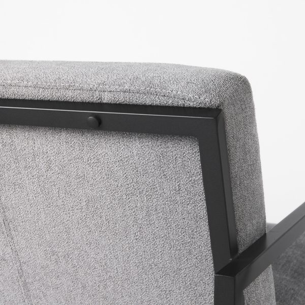 Armelle Gray Fabric Seat WBlack Metal Frame Accent Chair 9