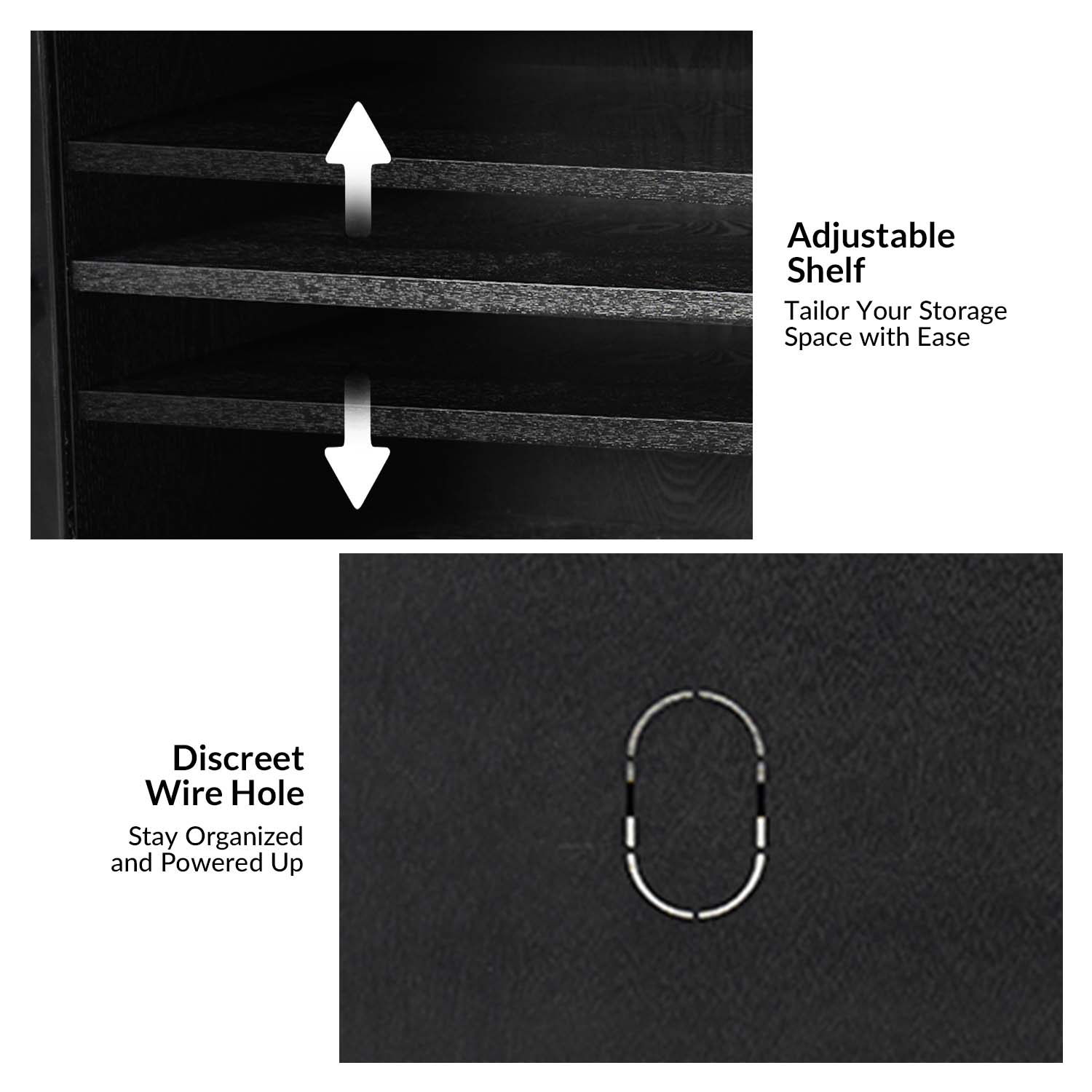 Armin Black Modern 57-Inch Sliding Door TV Stand 3 Armin Black Modern 57-Inch Sliding Door TV Stand - Image 3