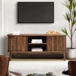 Armin Walnut Modern 57-Inch Sliding Door TV Stand 6 Armin Walnut Modern 57-Inch Sliding Door TV Stand