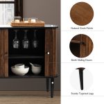 Armin Walnut Modern Sliding Door Sideboard with Natural Grain 9 Armin Walnut Modern Sliding Door Sideboard with Natural Grain