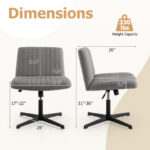 Armless Ergonomic Rocking Chair with Adjustable Height and Swivel