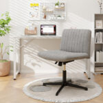 Armless Ergonomic Rocking Chair with Adjustable Height and Swivel