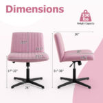 Armless Ergonomic Rocking Chair with Adjustable Height and Swivel