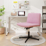 Armless Ergonomic Rocking Chair with Adjustable Height and Swivel
