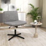Armless Ergonomic Rocking Chair with Adjustable Height and Swivel