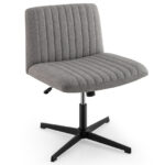 Armless Ergonomic Rocking Chair with Adjustable Height and Swivel