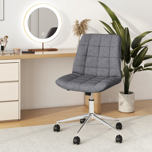 Armless Upholstered Office Chair with Adjustable Height and Wheels 2 Armless Upholstered Office Chair with Adjustable Height and Wheels - Image 2