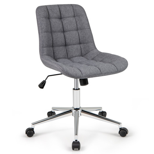 Armless Upholstered Office Chair with Adjustable Height and Wheels 3 Armless Upholstered Office Chair with Adjustable Height and Wheels - Image 3