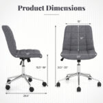 Armless Upholstered Office Chair with Adjustable Height and Wheels 11 Armless Upholstered Office Chair with Adjustable Height and Wheels