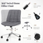 Armless Upholstered Office Chair with Adjustable Height and Wheels 12 Armless Upholstered Office Chair with Adjustable Height and Wheels