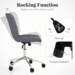 Armless Upholstered Office Chair with Adjustable Height and Wheels 14 Armless Upholstered Office Chair with Adjustable Height and Wheels