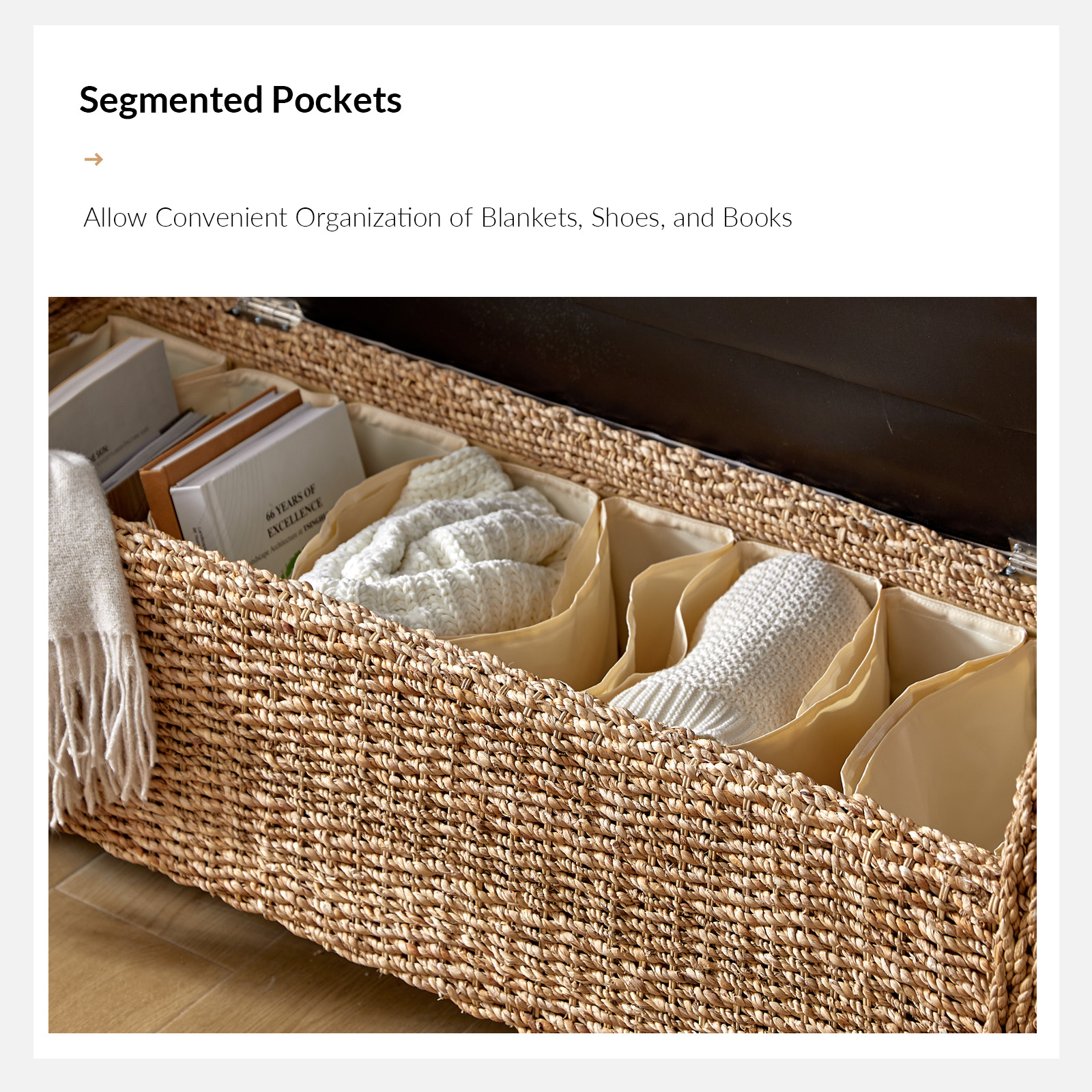 Arnaldo Boho Water Hyacinth Roll Arm Storage Bench 3 Arnaldo Boho Water Hyacinth Roll Arm Storage Bench - Image 3