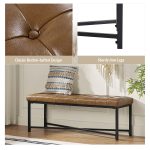 Arnold Camel Leather Button-Tufted Flip Top Storage Bench 9 Arnold Camel Leather Button-Tufted Flip Top Storage Bench