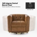 Arnold Camel Leather Mid-Century Modern Swivel Club Chair 8 Arnold Camel Leather Mid-Century Modern Swivel Club Chair