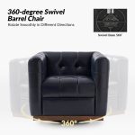 Arnold Navy Leather Mid-Century Modern Swivel Club Chair 8 Arnold Navy Leather Mid-Century Modern Swivel Club Chair