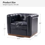 Arnold Navy Leather Mid-Century Modern Swivel Club Chair 10 Arnold Navy Leather Mid-Century Modern Swivel Club Chair