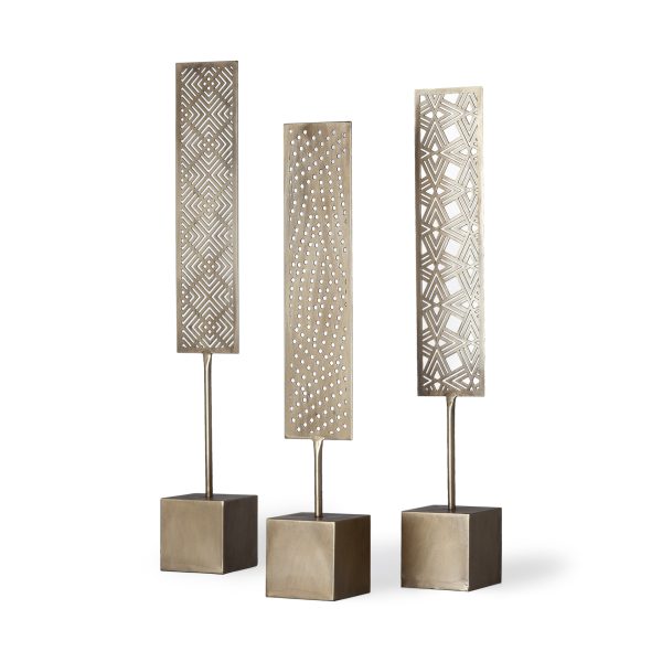 Arondale Set of 3 4L x 12W Gold Cutout Decorative Objects
