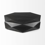 Arreto Black Solid Wood Hexagonal Storage Coffee Table