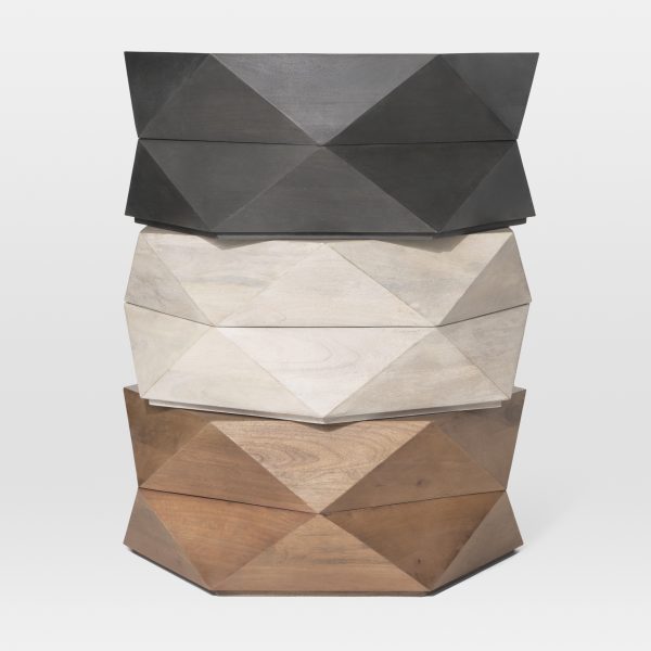 Arreto Hexagonal Hinged Solid Wood Top and Base Coffee Table 2 3