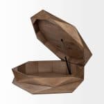 Arreto Hexagonal Hinged Solid Wood Top and Base Coffee Table