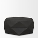 Arreto Hexagonal Hinged Solid Wood Top and Base Coffee Table