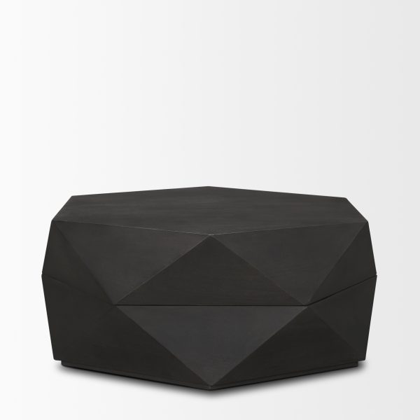 Arreto Hexagonal Hinged Solid Wood Top and Base Coffee Table 4 3