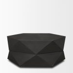 Arreto Hexagonal Hinged Solid Wood Top and Base Coffee Table