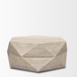 Arreto Hexagonal Hinged Solid Wood Top and Base Coffee Table
