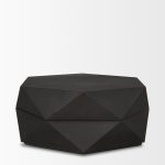Arreto Hexagonal Hinged Solid Wood Top and Base Coffee Table