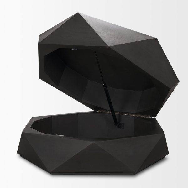 Arreto Hexagonal Hinged Solid Wood Top and Base Coffee Table 7 3