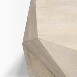 Arreto Hexagonal Hinged Solid Wood Top and Base Coffee Table