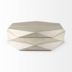 Arreto Natural Solid Wood Hexagonal Storage Coffee Table