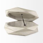 Arreto Natural Solid Wood Hexagonal Storage Coffee Table