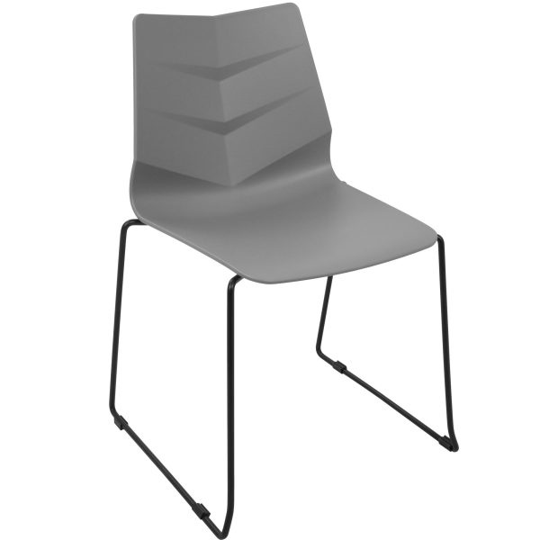 Arrow Black and Grey Contemporary Dining Chairs Set of 2 1