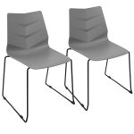 Arrow Black and Grey Contemporary Dining Chairs (Set of 2) 11 Arrow Black and Grey Contemporary Dining Chairs (Set of 2)