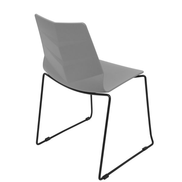 Arrow Black and Grey Contemporary Dining Chairs Set of 2 3