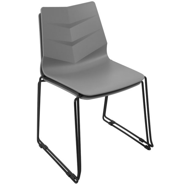 Arrow Black and Grey Contemporary Dining Chairs Set of 2 7