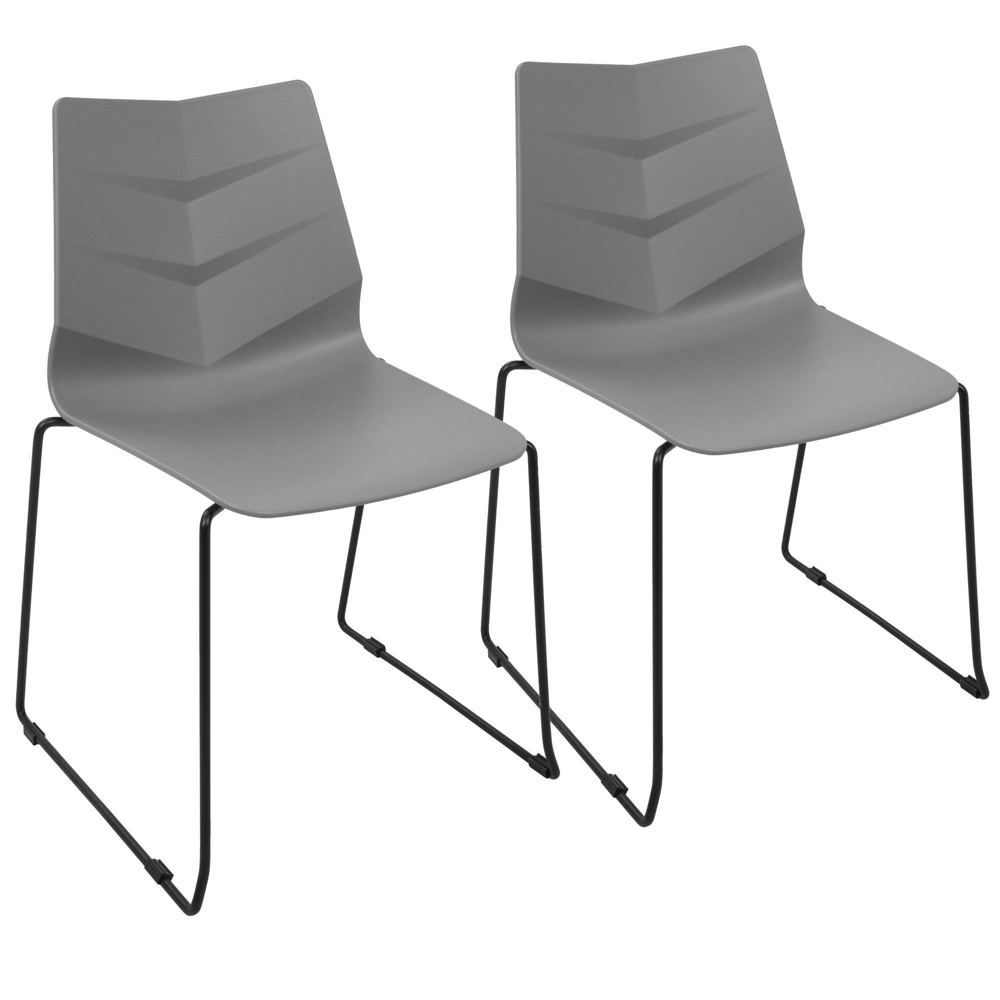 Arrow Black and Grey Contemporary Dining Chairs (Set of 2) 1 Arrow Black and Grey Contemporary Dining Chairs (Set of 2)
