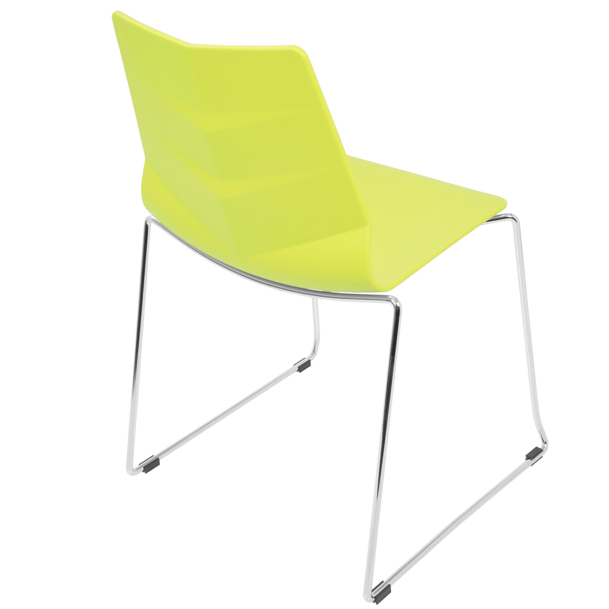 Arrow Lime Green Contemporary Dining Chairs (Set of 2) 4 Arrow Lime Green Contemporary Dining Chairs (Set of 2) - Image 4