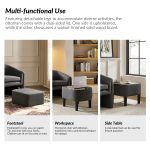 Arturo Charcoal Linen Barrel Accent Chair with Storage Ottoman 9 Arturo Charcoal Linen Barrel Accent Chair with Storage Ottoman