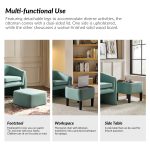 Arturo Teal Linen Barrel Armchair with Storage Ottoman 9 Arturo Teal Linen Barrel Armchair with Storage Ottoman