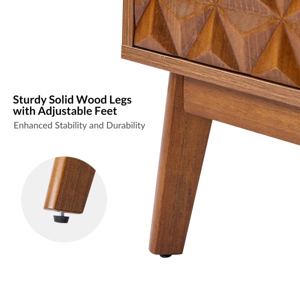 Arvid Walnut Embossed 2 Door Accent Cabinet 3