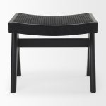 Arvin 21.7L x 17.7W x 18.1H Black Wooden Stool