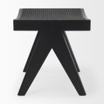 Arvin 21.7L x 17.7W x 18.1H Black Wooden Stool