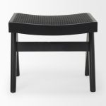 Arvin 21.7L x 17.7W x 18.1H Black Wooden Stool